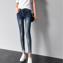Load image into Gallery viewer, new women stretch elastic high waist femme sexy broken torn rippe