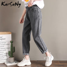 Load image into Gallery viewer, High Waisted Boyfriend Jeans For Women Loose Black Denim Pants
