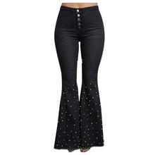 Load image into Gallery viewer, Sexy office work Women&#39;s High Waist Jeans Button Tassel Pants
