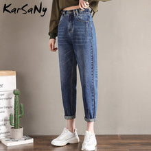 Load image into Gallery viewer, High Waisted Boyfriend Jeans For Women Loose Black Denim Pants
